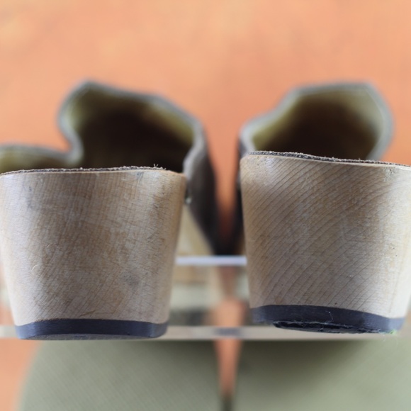 Vintage Suede and Wood Clogs - Picture 13 of 16